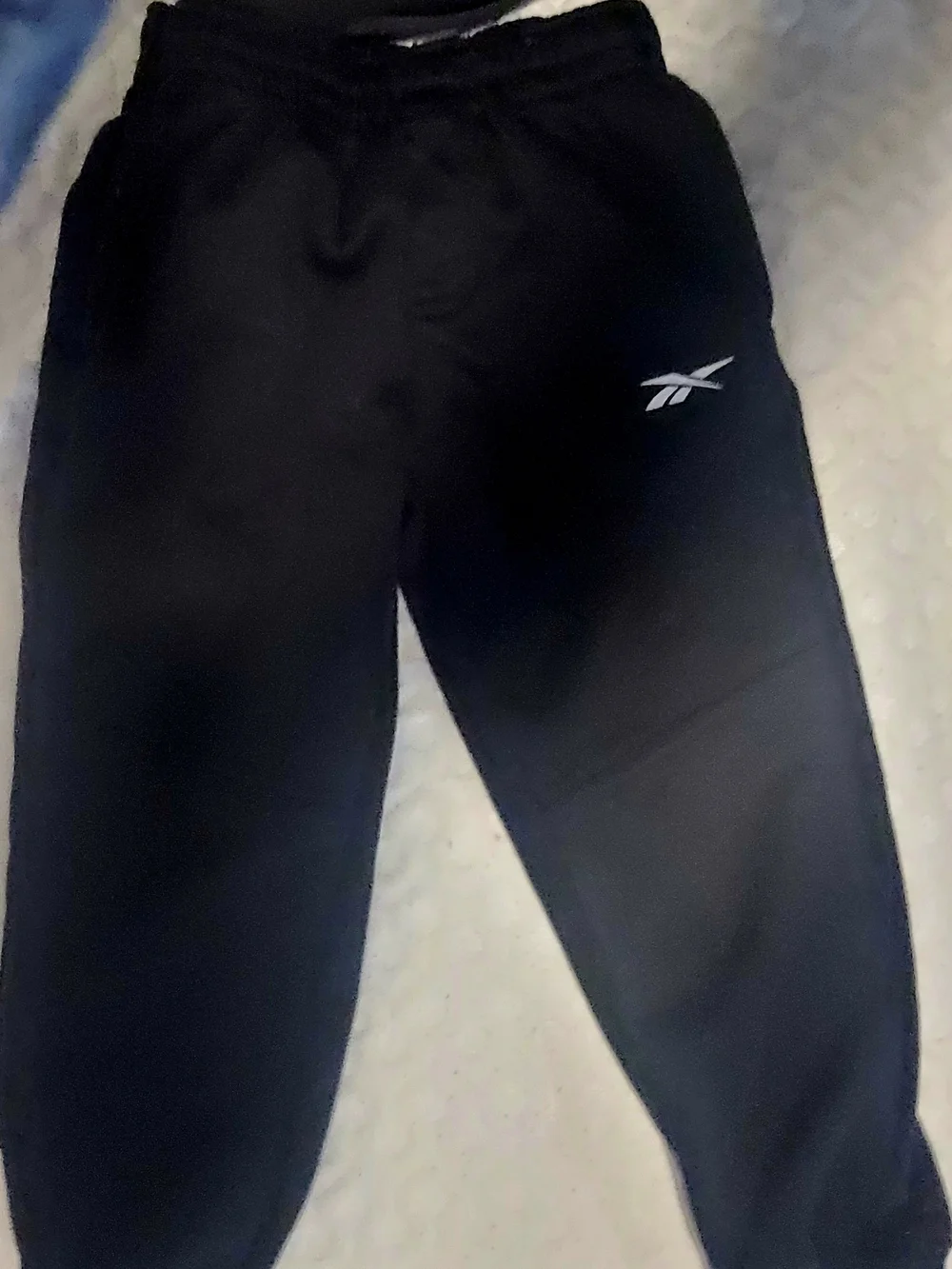 Reebok Kids Black Jogger Sweatpants with White Logo